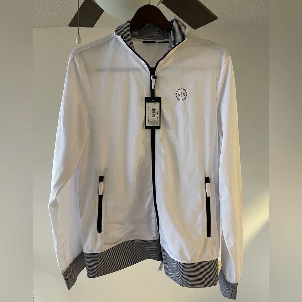 A|X ARMANI EXCHANGE Men's Zip Up Logo Sweatshirt Jacket